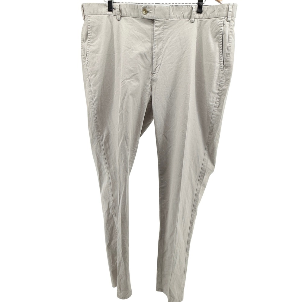Peter Millar Mens Chinos Khaki Flat Front Pants Size 42/35‎